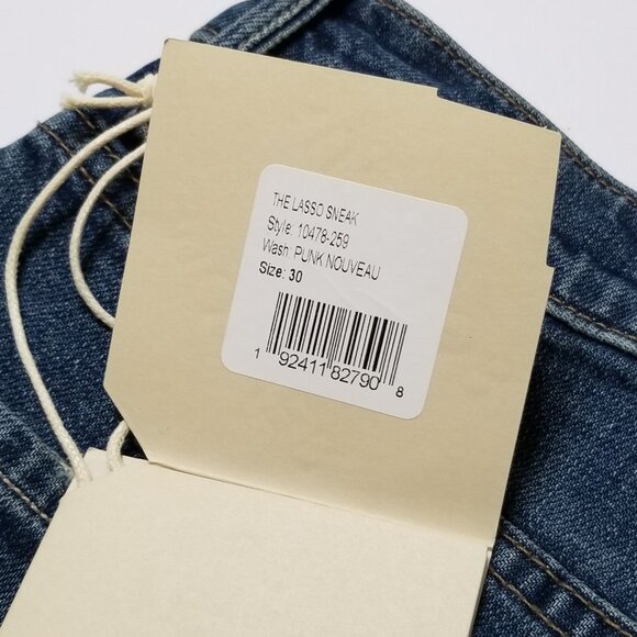 NWT Mother The Lasso Sneak High Rise Wide Leg Jeans, Punk Nouveau Size 30 $278 - Picture 15 of 16